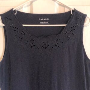 Talbots Midnight Blue Lace Tank Top